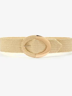 Ceinture élastique avec boucle décorative et détails dorés