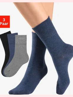 Chaussettes lot de 3 paires de socquettes, adaptées aux diabétiques
