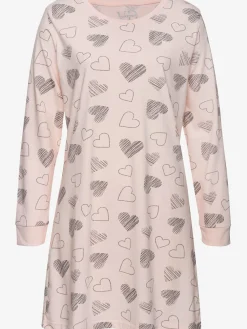 Chemise de nuit 2 robes légères avec imprimé cœurs