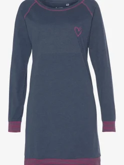 Chemise de nuit avec bords-côtes en fils teintés couleur fluo