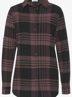 Chemisier à carreaux décontracté, col chemise