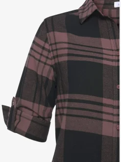 Chemisier à carreaux décontracté, col chemise