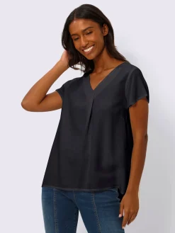 Chemisier à manches courtes 55% lin