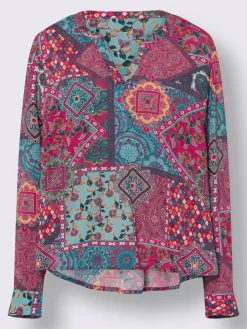 Chemisier à manches longues motif paisley coloré
