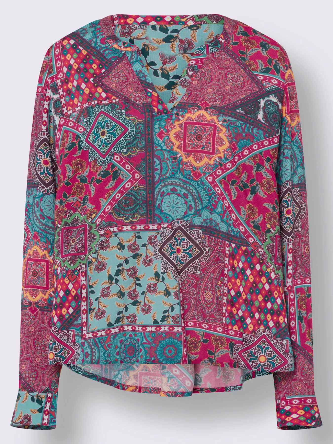 Chemisier à manches longues motif paisley coloré
