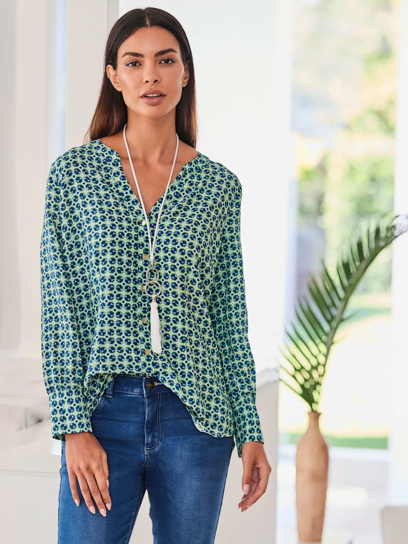 Chemisier à manches longues pure viscose