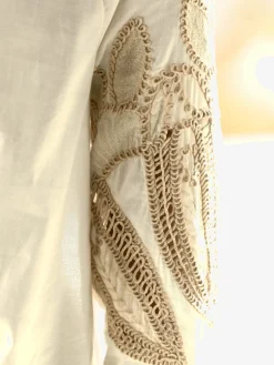 Chemisier en coton broderie avec ourlet ajouré