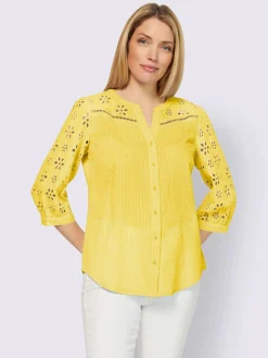 Chemisier en coton look tendance avec ourlet arrondi