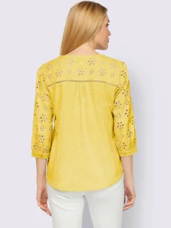 Chemisier en coton look tendance avec ourlet arrondi