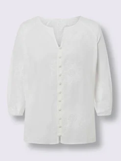 Chemisier en coton superbe broderie ajourée