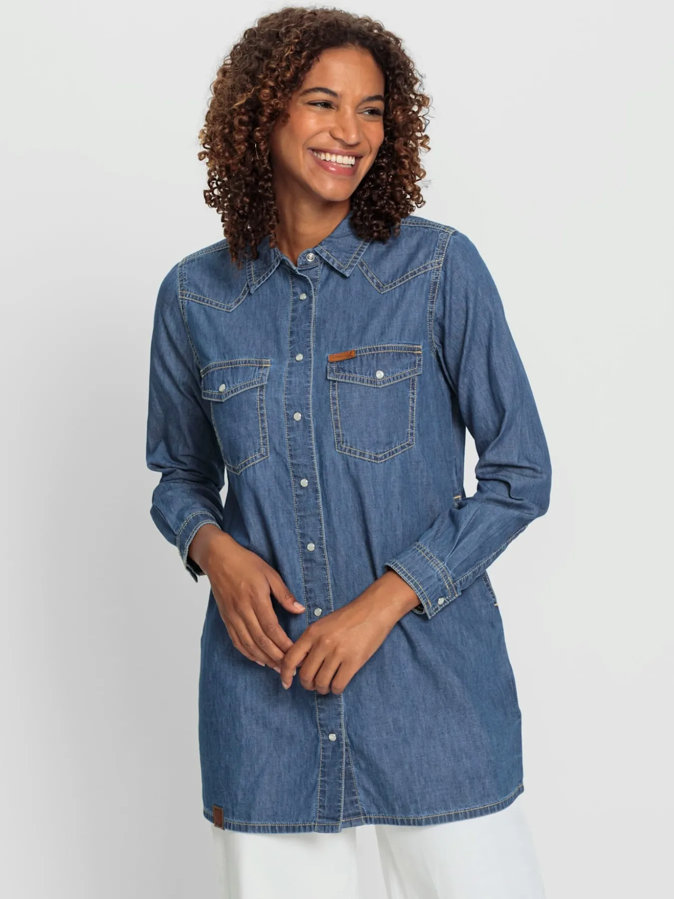Chemisier en jean pur coton