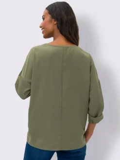 Chemisier encolure en v chevauchante en satin brillant