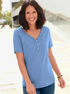 Chemisier femme à boutons et manches courtes