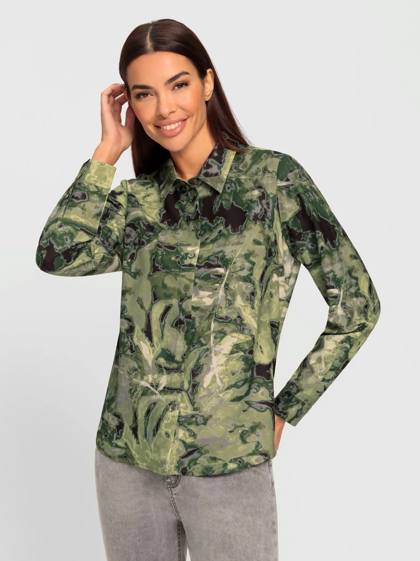 Chemisier joli motif feuilles