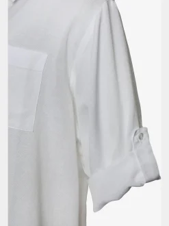 Chemisier long manches 3/4 avec bride et bouton