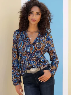 Chemisier motif paisley coloré