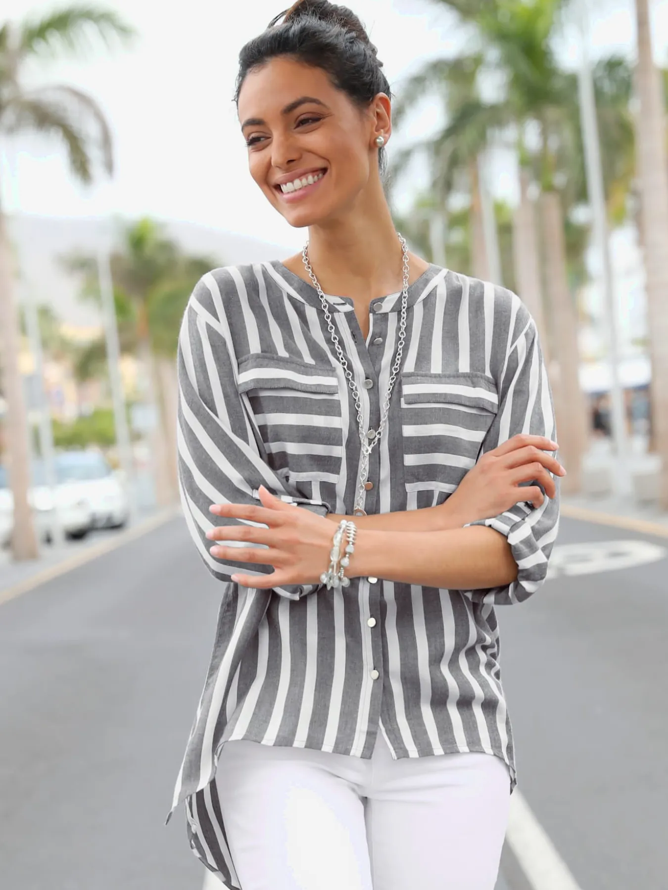 Chemisier rayé pure viscose
