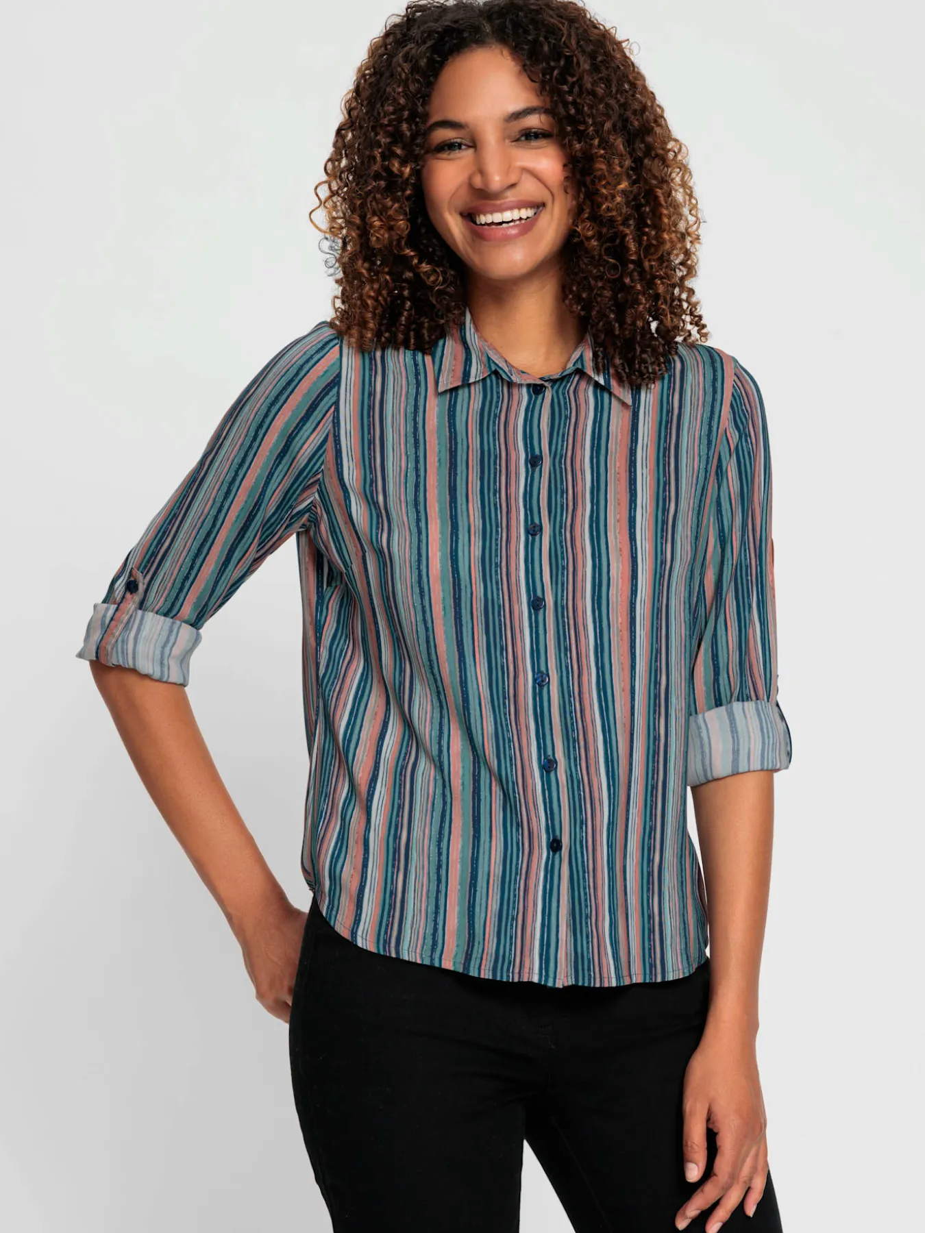 Chemisier rayé viscose (ecovero)