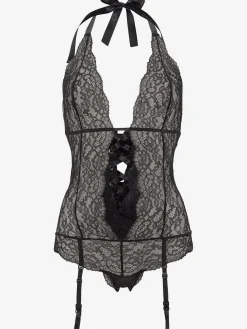 Combinaison string combiné érotique en dentelle transparente