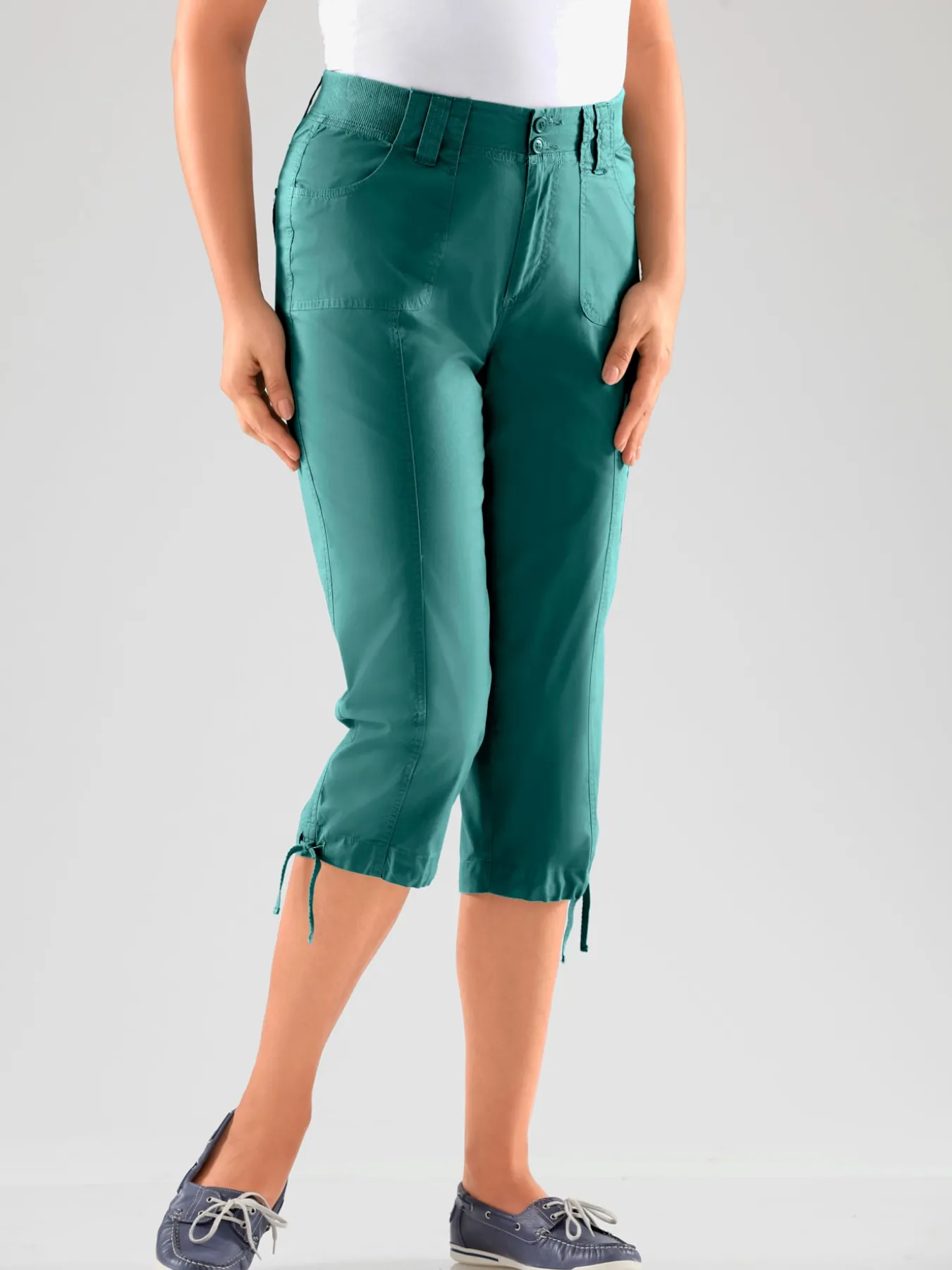 Corsaire sportif ceinture élastique cotelée