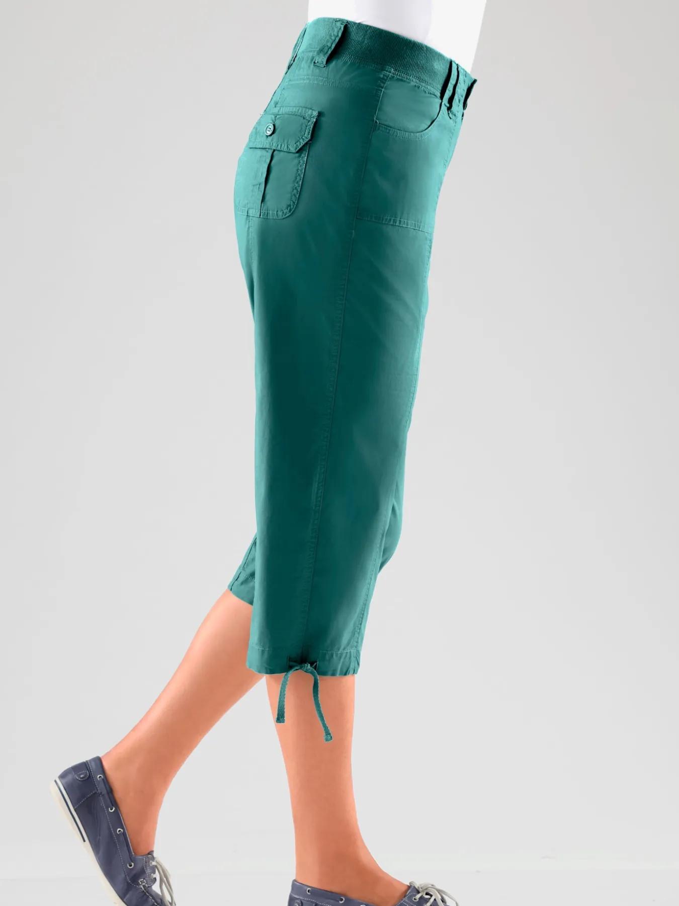 Corsaire sportif ceinture élastique cotelée