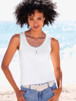 Débardeur détails en dentelle tendance