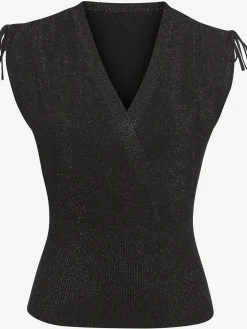 Débardeur en tricot encolure en v aspect superposé