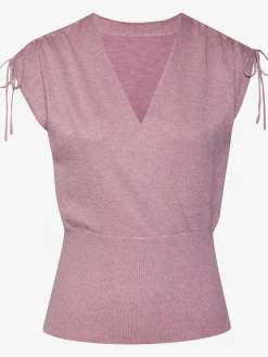 Débardeur en tricot encolure en v aspect superposé