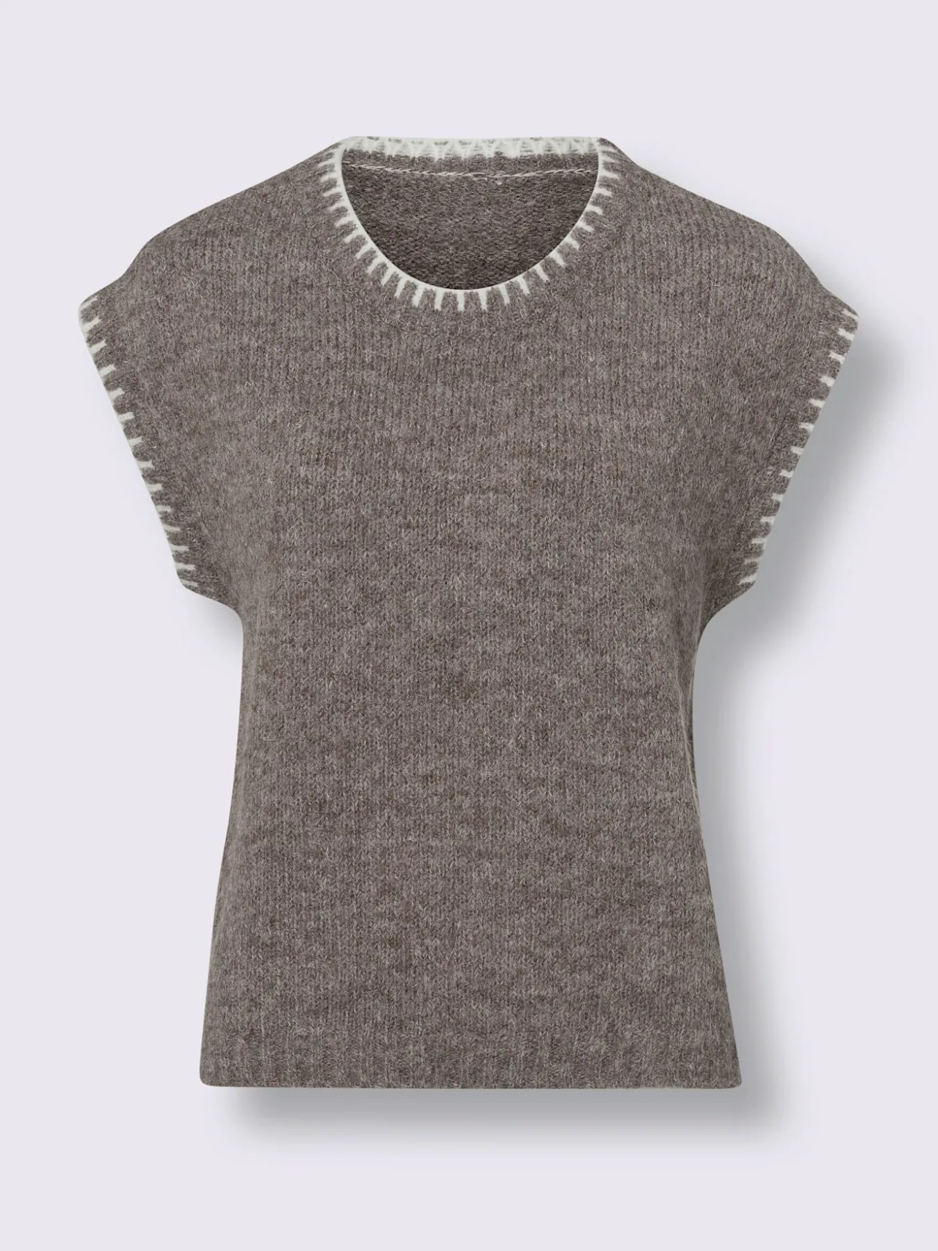 Débardeur en tricot fil moelleux à poils longs