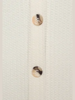 Debardeur patte de boutonnage décorative tendance avec boutons imitation corne