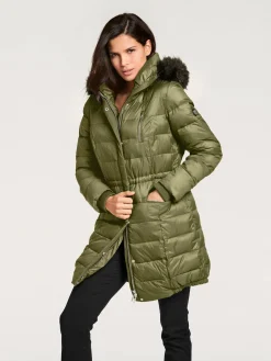 Doudoune imitation fourrure amovible sur capuche amovible