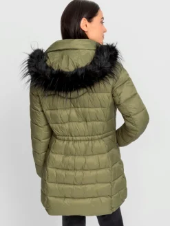 Doudoune imitation fourrure amovible sur capuche amovible