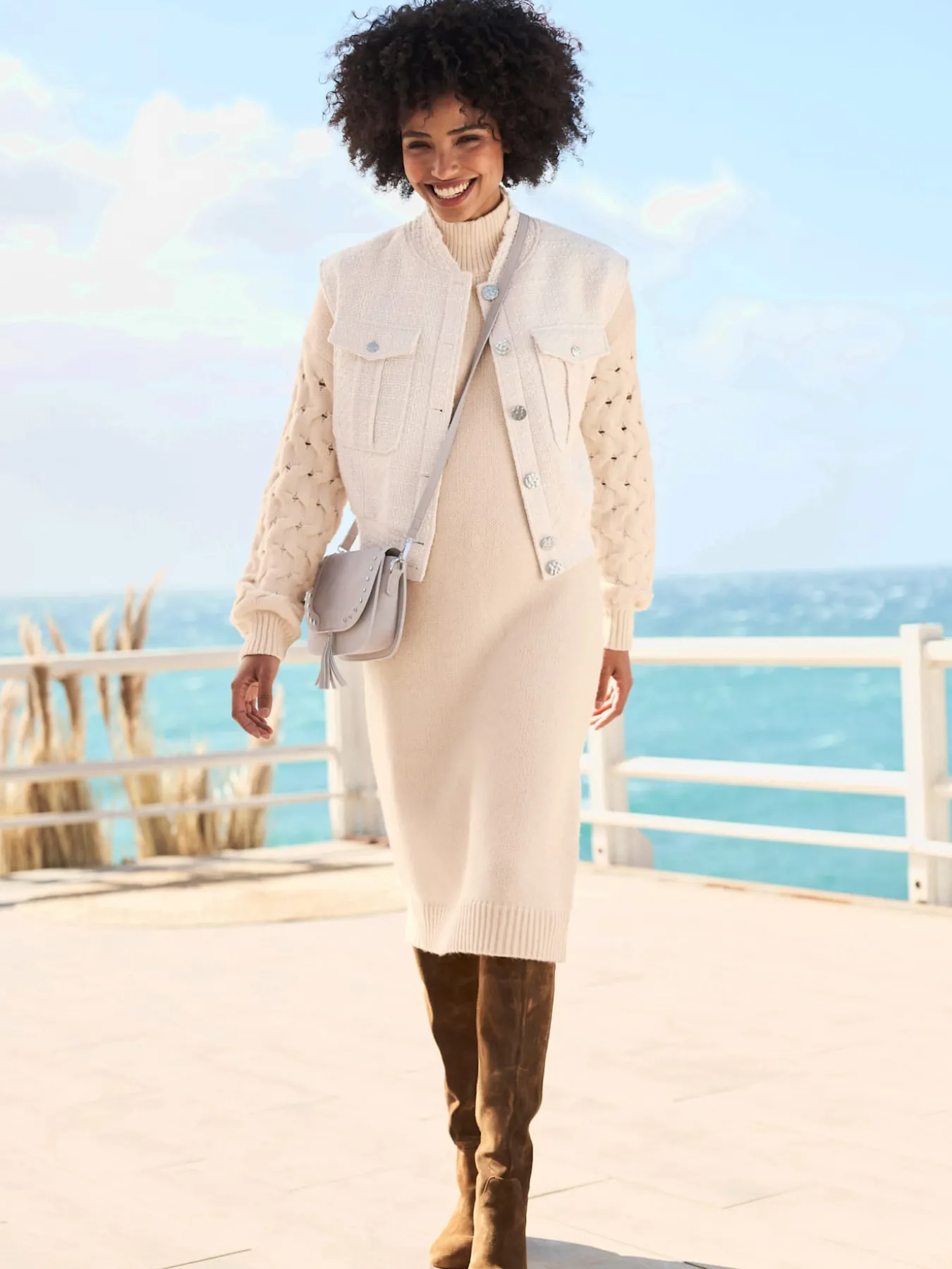 Gilet aspect bouclé élégant