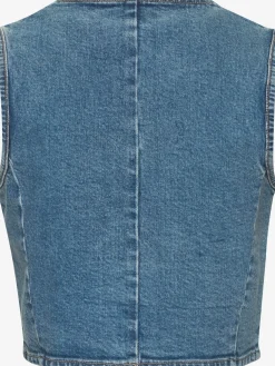 Gilet en jean encolure en v dégagée