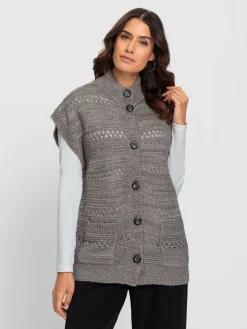 Gilet en tricot fil chiné doux