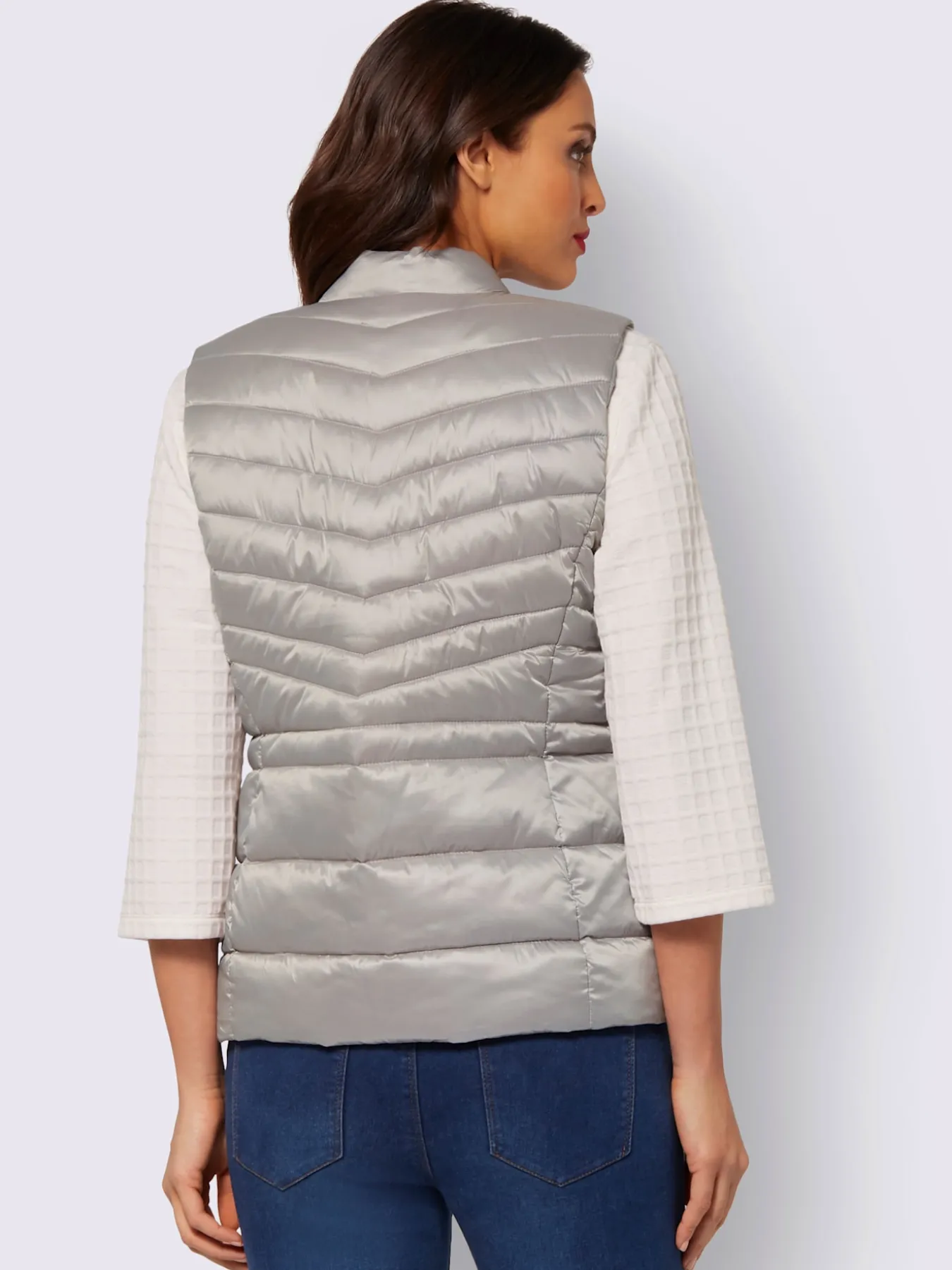 Gilet femme matelassé avec liens larges pailletés
