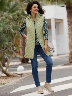 Gilet long capuche amovible