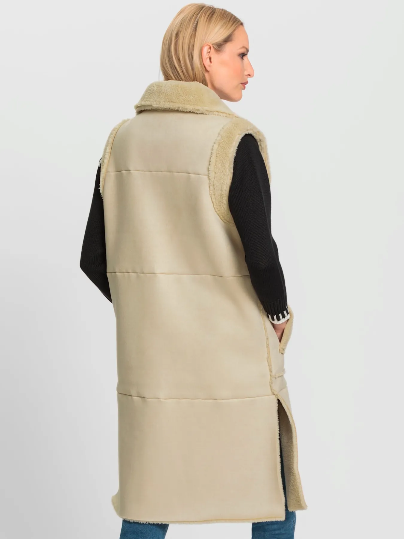 Gilet long modèle réversible
