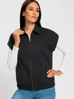 Gilet sweat motif losanges mode