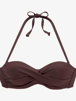 Haut de bikini bandeau à armatures coloris unis tendance