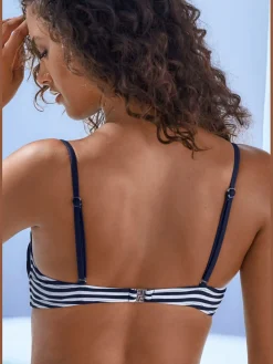 Haut de bikini bandeau à armatures style marin élégant