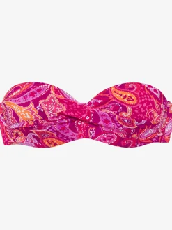 Haut de bikini bandeau à armatures motif paisley