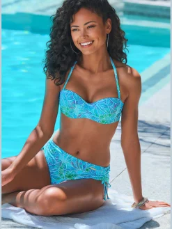 Haut de bikini bandeau à armatures imprimé floral