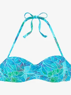 Haut de bikini bandeau à armatures imprimé floral