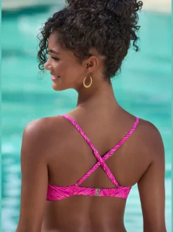 Haut de bikini bandeau à armatures imprimé graphique