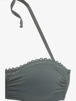 Haut de bikini bandeau à armatures bord découpé au laser tendance