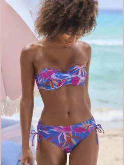Haut de bikini bandeau à armatures motif floral – chaque pièce est unique