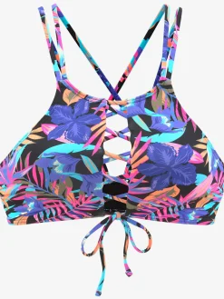 Haut de bikini bustier bretelles doubles croisées au dos