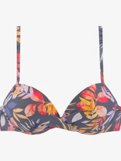 Haut de bikini push-up imprimé, effet de couleur différent pour chaque pièce