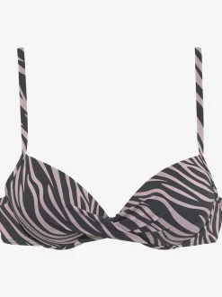 Haut de bikini push-up imprimé zébré élégant